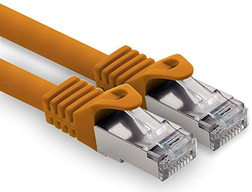 50m - orange - 1 Stück CAT.7 Computer Ethernet Kabel Netzwerkkabel (Rohkabel) Patchkabel S-FTP LSZH PIMF 10GB s RJ45 Stecker Cat6a
