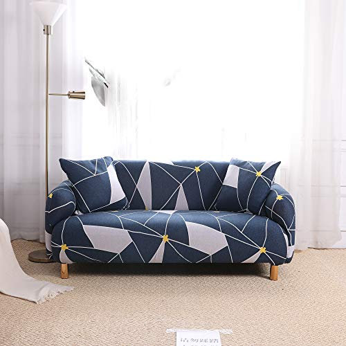 SDINAZ Sofa Überwürfe Sofabezug 3 sitzer met 2 Kissenbezüge Sofaüberwürfe Einstellbar Elastische Stretch Couchbezug Sofahusse Drucken Sofa Abdeckung Sofa Schonbezüge