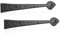 XFORT Antique Vintage Black Steel Door Hinge Front, Leaf Design, 420mm, Powder Coated, 1 Pair