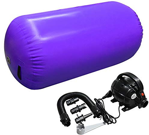 GLANT Air Mat Tumble Track AirSpot – Gymnastik Training Springboard – rundes aufblasbares Springboard (Air Roller mit Pumpe), (Durchmesser 89,9 x (H) 120,1 cm)