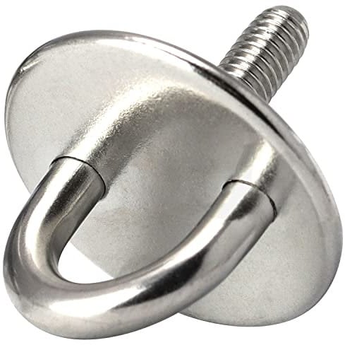 OPIOL QUALITY® Augplatte Rund mit Gewinde M6 33 mm aus Edelstahl A2 V2A (4 Stück) Wandöse Decksplatte Ösenplatte Halterung Haken Öse Wandhaken Wandhalterung Ösenplatte