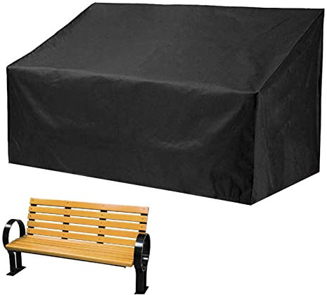 Luckxing Abdeckhauben Für Bänke, 2 Sitzer Gartenbank Schutzhülle, Gartenbank Abdeckung Wasserdicht, Winddicht, UV-Beständig 210D Oxford Gewebe Abdeckung Möbel Schutzhülle Für Gartensofa