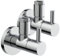 Kirchhoff 98166110-2 Design Universal Eckventil 2er-Set mit Schnellverschluss, Doppelpack Eckregulierventil für Kalt- und Warmwasserleitungen, Chrom