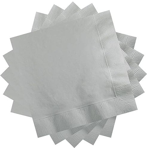 20 tovaglioli di carta argentati per feste, colore argento, per feste, tovaglioli, per bambini, decorazioni per la tavola