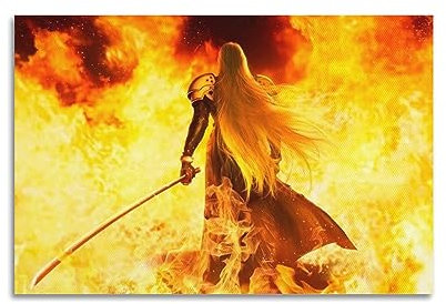 VZRSQZK Final Fantasy 7 Sephiroth Spiel-Poster, dekoratives Gemälde, Leinwand, Wandposter und Kunstdruck, modernes Familienschlafzimmer-Dekor-Poster, 20 x 30 cm