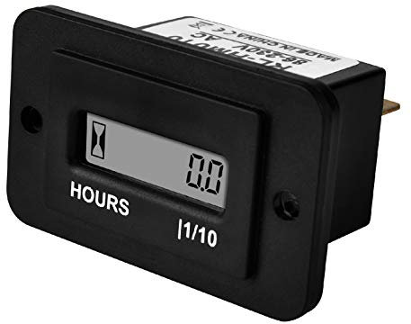 NInE-ROnG Rechteckig LCD Digital Betriebsstundenzähler AC 86-230V,Rückstellbar,Keine Batterie Erforderlich,für Kleine Motoren,Quads,Motorräder,Rasenmäher,Schneemobile,Motocross,Kettensäge (AC 86-230V)