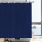 YISURE Duschvorhang Textil mit Gewicht Marine Blau für Badezimmer, Polyester Dunkel Blau Badevorhang für Zuhause, Wasserabweisende Duschvorhange Waschbar für Badewanne, Breite 200 x Extra Höhe 220cm