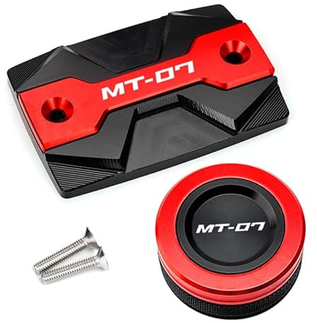 ZESIDIMO Für MT07 MT-07 2014-2025 Motorrad Bremsflüssigkeitsbehälter (Rot) | MT 07 FZ07 2014-2023 2022 2021 Motorradzubehör Vorne Hintere Bremsflüssigkeitsabdeckung