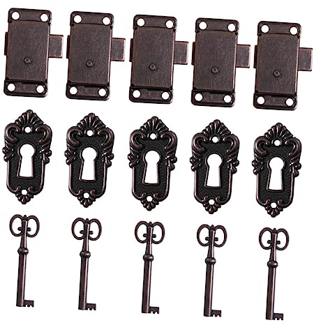 BESTonZON Möbel Schloss Antik 5 Stück Schranktürschloss Vintage Möbelschloss Einsteckschloss Schranksicherung Für Schubladen Und Schmuckschrank