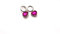 Orecchini a cerchio con ciondolo cuore sfaccettato (Fucsia)