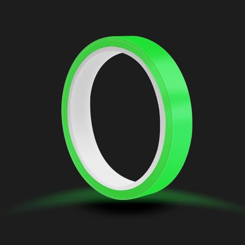 König Design Leuchtend Klebeband 3 Meter Fluoreszierende Klebeband, Premium Qualität, Keine Schadstoffe, Wasserdichte Aufkleber für Treppen, Wände und Ausfahrtsschilder (Grün, 4 cm Stärke)