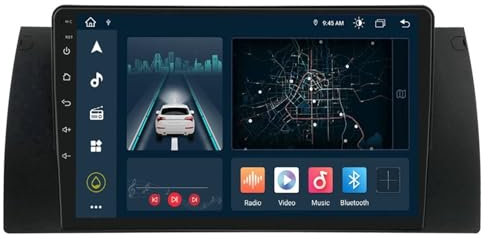 Wivplex 4G Android 10 Car Radio Multimedia Video Player, for BMW, 5 E39 E53 X5 1995-2001 2002 2003 2004 2005 2006 Navigation GPS 2 Din Radio Multimedia Player(XL CAM8)