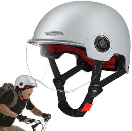 Caschi da bici - Caschi aperti, Caschi da ciclismo antiurto | Caschi da ciclismo antiurto con visiera, occhiali antiriflesso rimovibili, durezza 2h, caschi regolabili, protezione per la testa