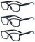 Suertree Lesebrille Feder Scharnier 3 Pack Sehhilfe Augenoptik Brille Lesehilfe für Damen Herren 4.0X BM151