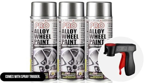 THE URBAN COMPANY Pro Alloy Wheel Paint - Chromium Bright Silver x3 & Trigger