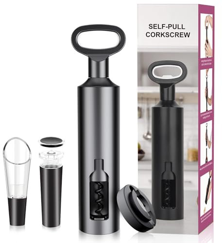 TSJyrinth 5-in-1 Professional Manual Corkscrews, Wine Bottle Opener Kit, Set with Foil Cutter, The Ultimate Waiters Friend for Effortless Wine Beer Cap Bottles Opener in Home, Kitchen, Bar, Restaurant