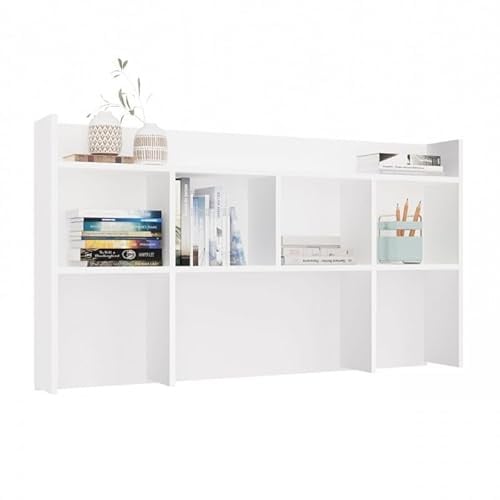CDF Schreibtischregal Aufsatzregal 130 cm Weiß Regalaufsatz Tischregal | Für Büro und Homeoffice, Dokumentenablage, Erweiterung für Schreibtischplatte, Regalmodul, für Kabinett und Wohnzimmer