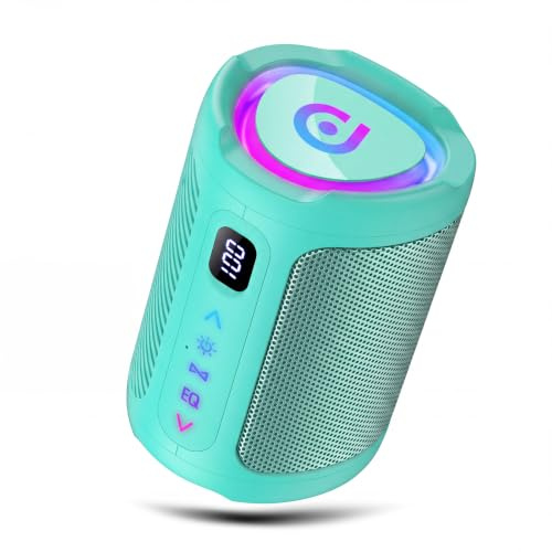 aowoka Bluetooth Speaker, Portable Wireless Speakers with Led Light, Bluetooth 5.4 (Green)