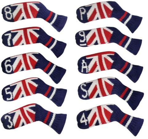 Scott Edward 1/7/10 Pcs Golf Iron Club Covers Socks Shape Washable Club Protector Suitable for Most Brands