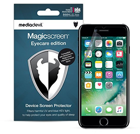 MediaDevil Screen Protector for iPhone 8 Plus and iPhone 7 Plus - Anti Blue, UV and HEV Light Filter (2-Pack)