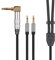 Monolith Dual 2.5mm to 3.5mm Headphone Cable - 6 Feet - Black With Braided Auxiliary Audio Cord Works With M1060, M1060C, M565, M565C Black/Silver