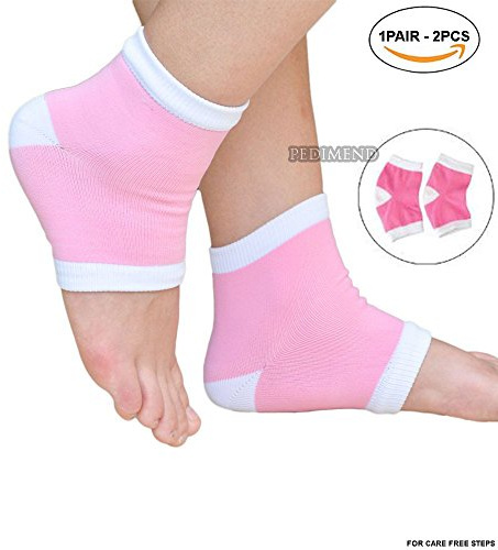 PEDIMEND Feuchtigkeitsspendende rissige Fersensocken (1 Paar – 2 Stück) | Behandeln Sie trockene Fersen | Schnelle Schmerzlinderung von rissigen Füßen mit diesem gelreichen Fersenschutz |