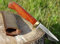 Maximtac Jagdmesser mit feststehender Full-Tang Klinge mit Rosenholz-Griff + Lederholster, Scheide aus Rind-Leder