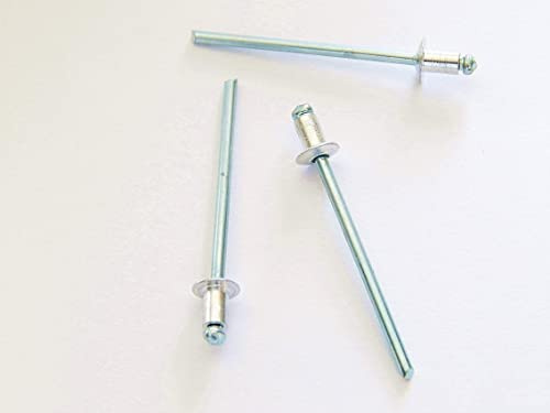 500 Stück Blindnieten Popnieten Alu/Stahl 2,4x4,0 mm Nieten Flachkopf Klemmbereich 0.5-2.0 mm DIN 7337