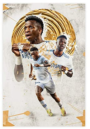 ZHONGZ VinIcius Jr Sports Star Art Poster 6 Leinwand Poster Schlafzimmer Dekor Sport Landschaft Büro Zimmer Dekor Geschenk Rahmen:30 x 45 cm