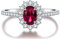 Bellitia Jewelry Anello da donna in argento sterling 925 con rubino, anello alla moda con pietra rossa da donna, anello di promessa fidanzamento da donna
