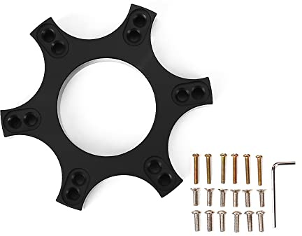 RASTP Aluminium 70mm Steering Wheel Adapter Plate Fit for Thrustmaster T300RS with 13 14 Inch Steering Wheel-Black