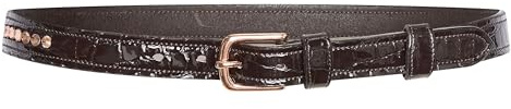 Imperial Riding Gürtel IRH Olania Sparkle, Leder Gürtel mit Strasssteinen und Croco Lack Optik