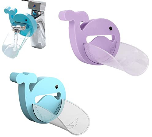 Norhogo 2 Stücke Wale Kinder Tap Extender, Küche Wasserhahn Verlängerung Kinder Wasserhahn Extender für Kind Handwäsche, Wasserdüse Extender, Küche, Bad, Zufällige Farbe