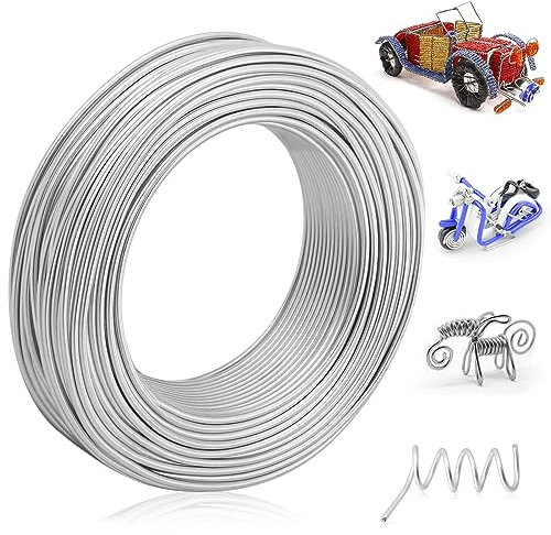 Sugeru Basteldraht 2mm x 20m - Silber | DIY Draht zum Basteln Schmuckdraht Aluminiumdraht Bindedraht Modellierdraht Draht Rostfrei für Schmuckherstellung Bastelarbeiten