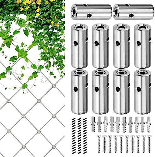 Wire Trellis Kit - Stainless Steel Wall Trellis System for Farm,Portable Wire Wall Trellis Set with Key,Wall Plugs