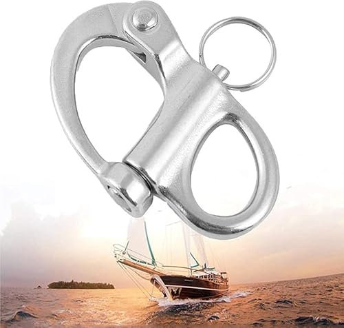 Grillo a scatto in acciaio inox, chiusura rapida, rotazione rapida per yacht con anello rotondo (16 x 69 mm)
