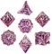 SIQUK 7 Stücke DND Würfel Set, Metall Würfel Spiel Polyedrische Würfel Hohles Spielwürfel Dungeons and Dragons Würfel für D&D MTG RPG (Violett & Gold)