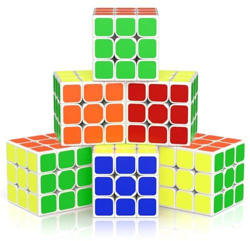 Vdealen Zauberwürfel Set Speed Cube von 3x3 Zauberwürfel Original 6er Pack, Magic Cube Würfel Puzzle, Party Puzzle Geschenk für Kinder Teenager Erwachsene(Weißer)