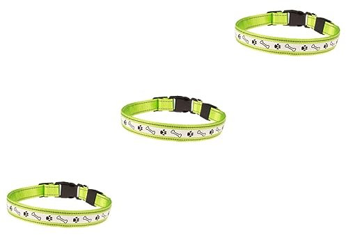 Sosoport 3stücke Hundehalsband Mit Leuchtendem Design Wiederaufladbar Verstellbar Für Nächtliche Für Ihre Haustiere Dunkler Umgebung Grün
