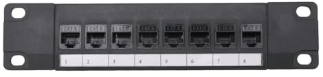 yasoe Panneau de Brassage CAT6 Direct à 8 Ports RJ45 Adaptateur de Câble RéSeau Prise Ethernet Cadre de Distribution
