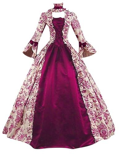 Beokeuioe Robe gothique Renaissance Costume Médiéval Vintage Princesse Rococo Femme Fête Soirée Vêtements Victoriens Carnaval