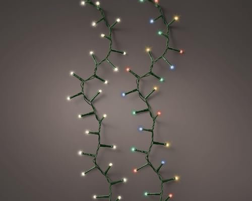 Lumineo Lichterkette Switch Lights Compact Twinkle warm weiß/bunt - 500 LEDs - 11 Meter - grünes Kabel Indoor & Outdoor - Timer - IP44 Schutz - 10 verschiedene Lichtunfunktionen