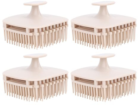 4Pcs Haar Kopfhautmassaget, Shampoo Kopfhautpinsel Massager Haarbürste Kopfhaut Exfoliator für Schuppenentfernung Tiefe Reinigung (Skin Color)
