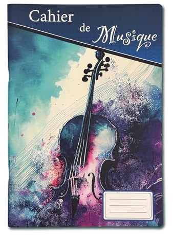 Générique Cahier de Musique – 50 Pages – Portées & Pages de Notes – Format 17x22 cm – Couverture Couleur Personnalisable – Idéal Élèves, Cours et Apprentissage (Violoncelle)