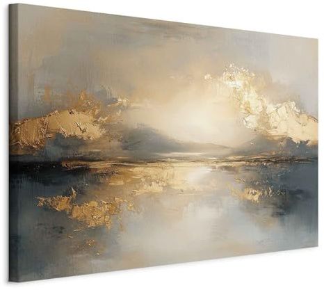 murando - Leinwandbild mit rahmen Goldene, 120x80 cm, 1-teilig, Wohnzimmer | Hochwertige Leinwand, sofort aufhängbar, ideal fürs Wohn- oder Schlafzimmer, wasserfest und lichtecht, langlebig, stilvoll