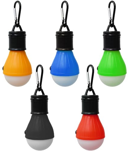 Ram® 5 x Hanging Camping Light Lantern with Carabiner Clip Portable Hiking Tent Camping Light