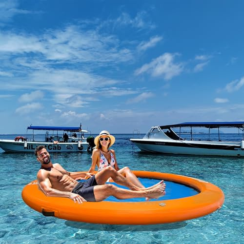 Amaca gonfiabile per acqua, ∅245/185 cm, isola d'acqua, Panchina gonfiabile galleggiante, piattaforma galleggiante, galleggiante per piscina e lago