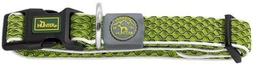 HUNTER Hundehalsung HILO VARIO BASIC, Farbe: limette, innovatives 3D-Mesh-Material, atmungsaktiv, leichter Kühleffekt bei Wärme, reflektierend, stufenlos verstellbar, angenehm leicht, Größe: S-M