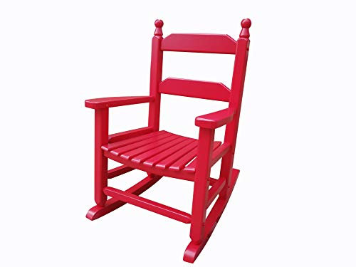 Rocking Rocker - K081RD Schaukelstuhl für Kinder, Holz, strapazierfähig, für drinnen und draußen, geeignet für 3-7 Jahre alt