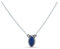 mantraroma Kette 925 Silber Lapis Lazuli blauer Stein Edelstein Collier Silber Damen Sterling Silber Halskette Geschenk (MCO-011-06)